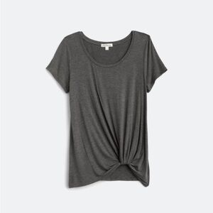Nine Britton Charcoal Twist Front Tee